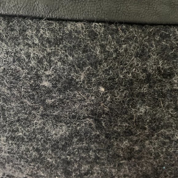 Madewell Grey Wool Blend Mini Skirt With Black Leather Trim - Picture 4 of 4